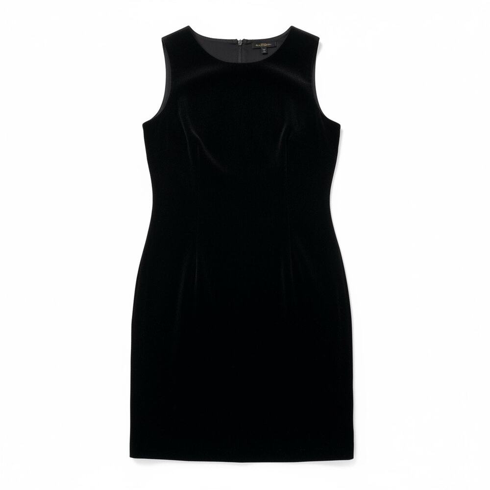Vintage Gap Black Silk Blend Velvet Shift Dress 2 Work LBD Cocktail Office Chic